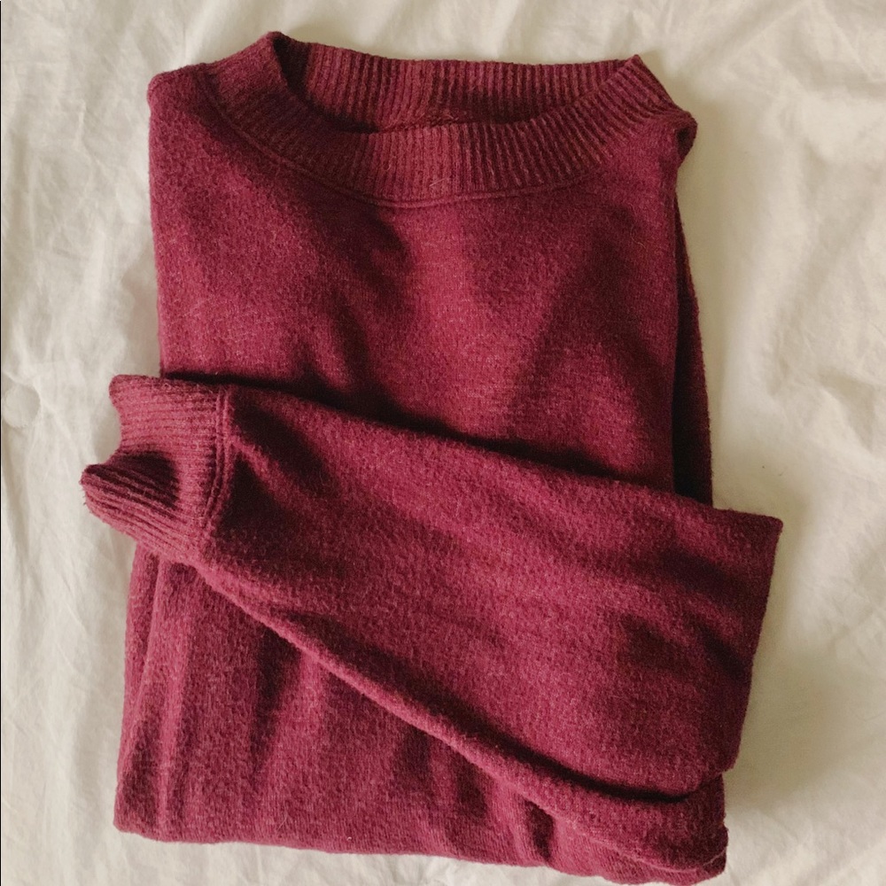 Maroon Mockneck Sweater